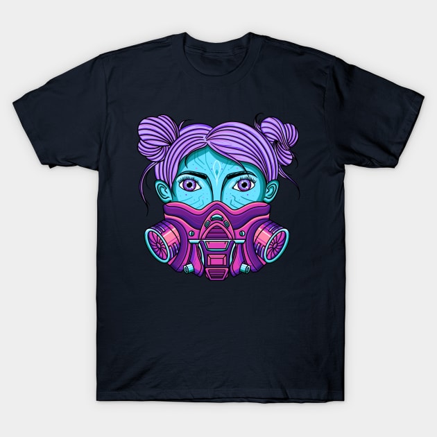 Tech Gas mask Quarantine Girl T-Shirt by nataliesnow24